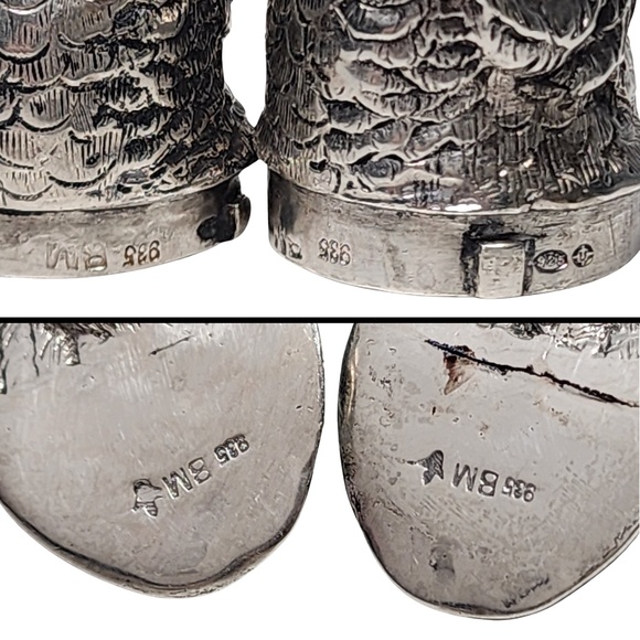 Berthold Muller Sterling Silver Parrot Salt & Pepper Shakers #16021 - Picture 9 of 10